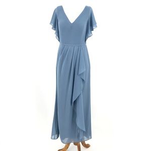 LIGHT BLUE Celebrate DB Studio Flutter Sleeve Dress